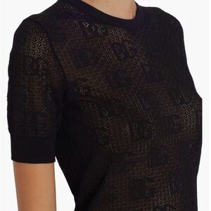 Dolce & Gabbana Black Sheer Lace Tee